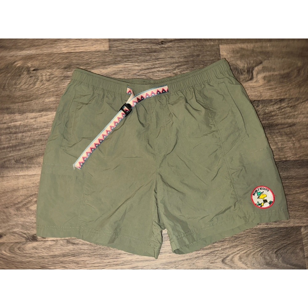 Aeropostale Peanuts Woodstock Green Shorts  Buckle Closure Y2K Gorpcore